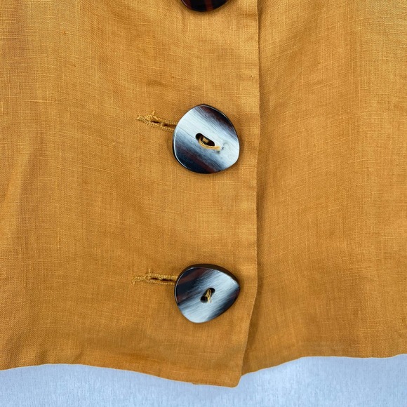 MARY LAWLESS LEE X SPLENDID Linen Top Marigold M Apron Button Front Cross back - Picture 9 of 16